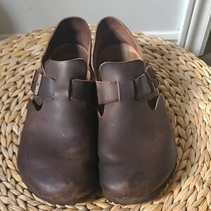 Birkenstock Brown Leather Clogs